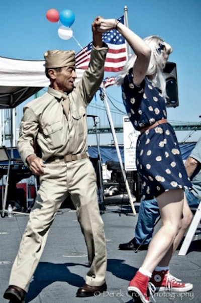 Dancing reenactor. Photo: Derek Cross.