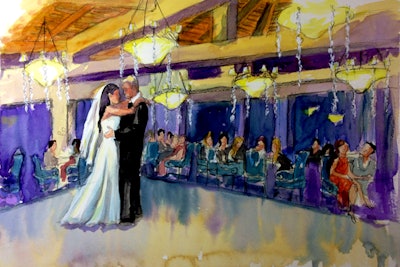 Erin paints live watercolor scenes of weddings and special events.