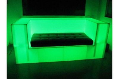 LED couch for nightlife locale.