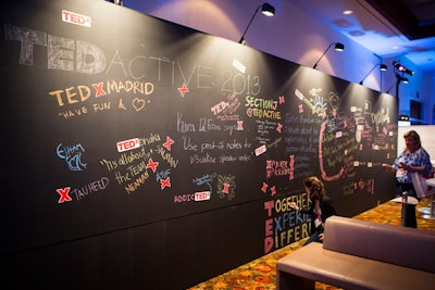 Earlier this year at TEDActive, the official TED conference simulcast held in Palm Springs, TEDx planners from around the world expressed themselves on an interactive chalkboard wall.