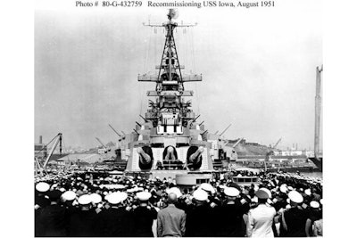 Recommissioning ceremony in 1951