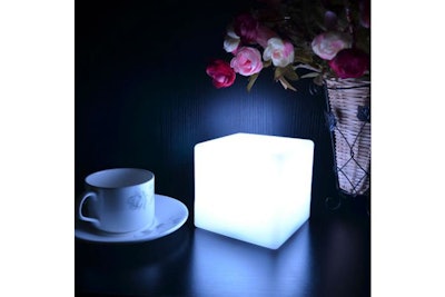 Small LED cube as table centerpiece.
