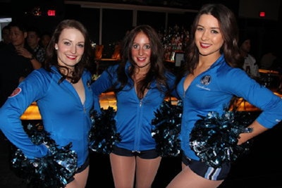 Argonauts cheerleaders perform at “a Night of Champions” Super Bowl party