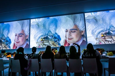At the Museum of the Moving Image in in New York in June 2013, UrbanDaddy and Sonos hosted the 'Surround Sound Supper Club,' a private dinner that paired courses with movie clips (a scene from Sofia Coppola's Marie Antoinette, for example, with cupcakes, macarons, and a deconstructed sundae) to highlight the brand's hi-fi wireless sound system. Chad Hudson Events worked with the brands to design and produce the affair.