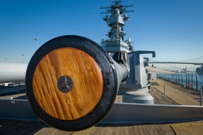 Looking down the barrel of a big gun. Photo: Derek Cross