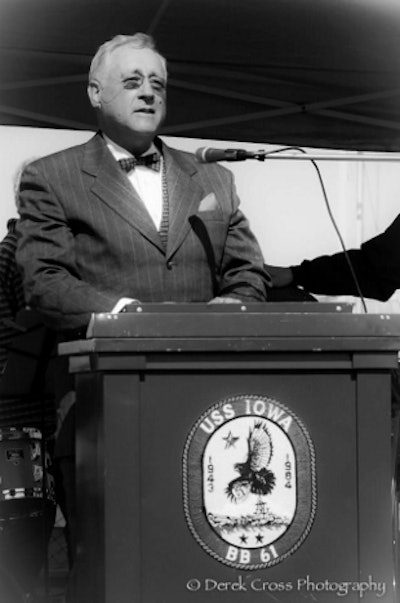 FDR performing a famous speech. Photo: Derek Cross