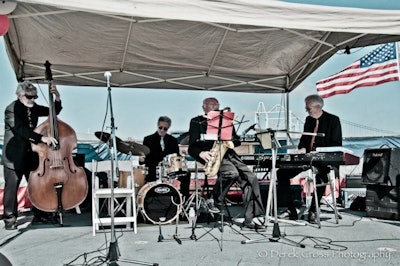 A band on the fantail. Photo: Derek Cross