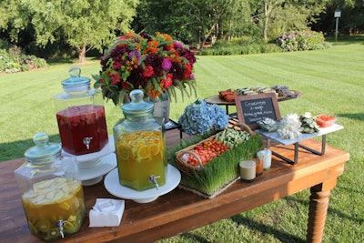 Sangria trio and summer crudité station