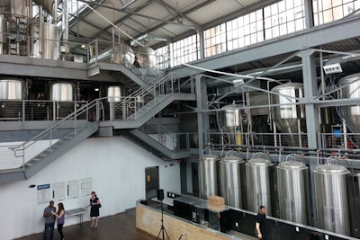 Eventgoers got a sneak peek at the operations at Bluejacket, one of the largest production facilities on the tour, before it officially opens later this year. The first group to stop here also heard Mayor Vincent Gray speak about the burgeoning Capitol riverfront neighborhood and Bluejacket's influence.
