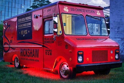 A casual catering option for events of all themes and sizes, Miami-based Soi Chinese Kitchen’s new mobile rickshaw is available for indoor and outdoor affairs. The colorful truck serves modern Chinese cuisine such as rice bowls, noodles, buns, and ribs.