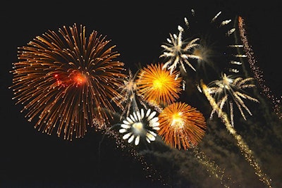 At the end of the evening at the 50th birthday party in Mexico, a fireworks display was coordinated to the honoree's favorite songs.