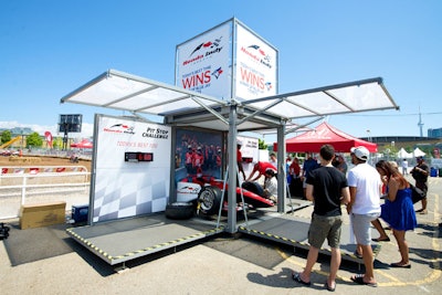At Honda Indy Toronto in July, the Pit Stop Challenge was housed inside a Modulbox. Fans could test their skills and speed at changing a tire on a real race car, which the Taylor Group built inside the unit.
