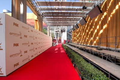 Fox's Primetime Emmy awards arrivals line in 2011 was well organized and energy efficient. Solar panels also provided shade against the blazing Los Angeles sun.