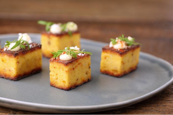 Crispy elote passed hors d’oeuvre