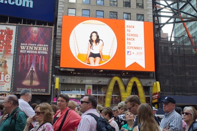 Images from the photo booth were projected onto a digital billboard in Times Square to grab attention from passersby.