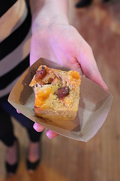 Brooklyn-based Jack's Chedbread handed out samples of its handcrafted, fresh-from-the-oven corn bread in flavors such as maple bacon, roasted jalapeño, garlic chive, and honey sea salt.