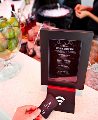 From March through May in 2013, UrbanDaddy executed eight regional events for Johnnie Walker's annual House of Walker tasting party. UrbanDaddy built a custom R.F.I.D. system into branded cards issued to guests ahead of time, which enabled the company to collect and analyze data on consumer activity throughout the event.