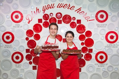 Target's 'Dish You Were Here' booth offered up recipe cards featuring dishes from around the world and food products from the company's Archer Farms collection. Staffers at the sponsored booth also served guests globally inspired snacks such as Mexican spiced brownies.