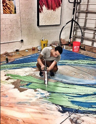 Miami-based silicone artist Enrique Machado specializes in 3-D images of waves. A custom live set might involve Machado creating a 4- by 4-foot piece of art, which takes about three hours to complete. Available for travel, Machado’s process involves outlining an image in color and then “building” it with a silicone gun and resins. Pricing is available on request.