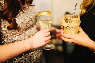 So-called 'Prohibition punch' was wrapped in paper bags for a speakeasy feel.