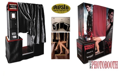 Our Presto photo booth, available in black, brown, or branded, portable and perfect for touring