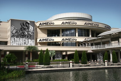 A rendering shows how the event signage will be placed on the outside of the Orange County Convention Center.