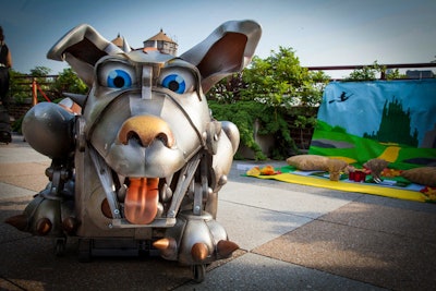 Custom prop fabrication and costume design company Geppetto Studios' “basket” was designed in the shape of a bionic dog. Although it appeared to be made from metal, the vessel was actually made of foam.