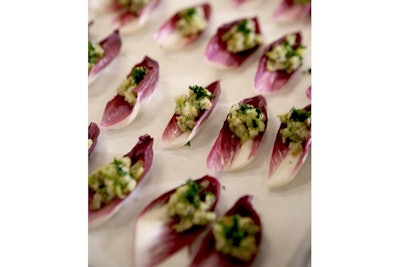 Waldorf salad served in endive cups
