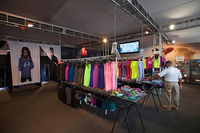 Under Armour enlisted Miami’s 3B Productions to create a dual-purpose tent: a pop-up shop on one side and a lounge on the other.