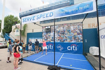 Tennis fans could test their serve speed at the Citi-sponsored mini court.