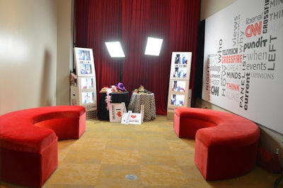 A photo booth room on the first floor allowed guests to share images via social media.