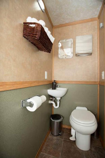 Luxury bathroom trailers are also available with showers, toilets, and sinks. Photo: Jason Savage