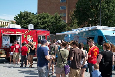 Attendees at Ben & Jerry’s City Churned event in Washington received samples of local flavor Capitol Chill, which included ingredients from local businesses Divine Chocolate and Route 11 Potato Chips.