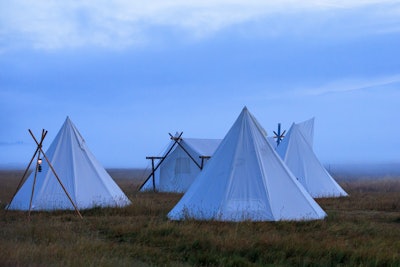 Luxury teepee bathrooms right next door. Photo: Jason Savage