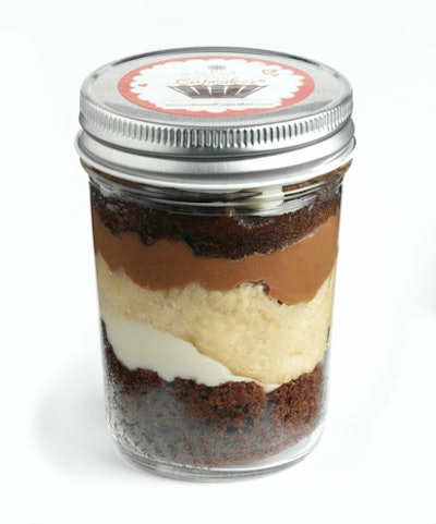 Boston’s Wicked Good Cupcakes puts a new spin on the classic dessert with its Wicked Good to Go cupcake-in-a-jar treats. Each glass jar holds the equivalent of two cupcakes, and there are 15 flavor options, including vanilla birthday cake, sea-salted caramel, and red velvet. For corporate orders, the jars can include custom labels or colored sprinkles and fondant toppers. Custom Wicked Good to Gos start from $8.50 for an eight-ounce jar; shipping is available nationwide.