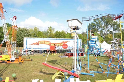 One of the largest installations was a life-size version of the board game Mouse Trap.