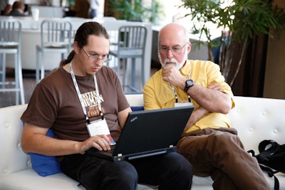 The Linux Foundation creates comfortable spaces where conference attendees can meet and collaborate.