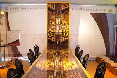Inside the V.I.P. tent, a custom tasting table from Abel McCallister Designs seated 16 guests.