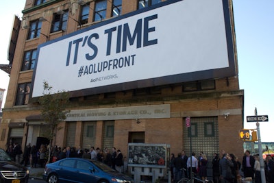 A billboard announcing the event's tagline and hashtag marked the Manhattan venue in a very visible way, drawing attention from arriving guests as well as passersby.