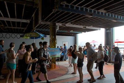 At Pier 57 in New York, fans got free samples of Borough Brew, the locally inspired flavor with ingredients from Six Point Brewery, Liddabit Sweets, and Spoonable Caramel.