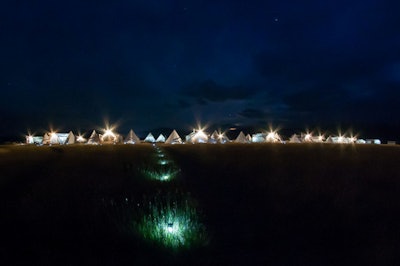 Solar lights light up the night. Photo: Patrick Lindsay