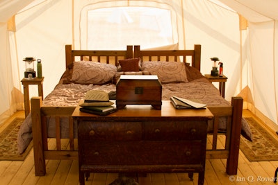 Cow-skin rugs, wood burning stoves, and other western furnishings. Photo: Ian Q. Rowan