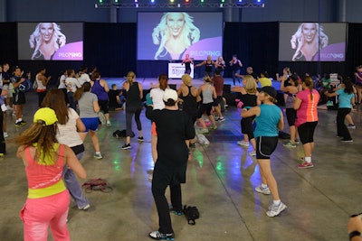SweatUSA attendees try Piloxing, a combination of Pilates and boxing that aims to be the next fitness craze.