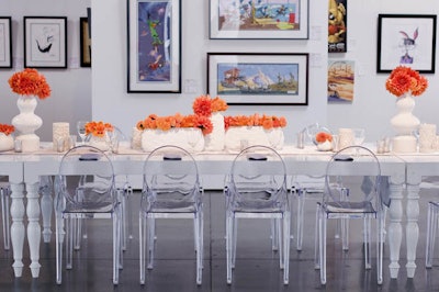 Bright orange and white tablescape (Anne Watson)