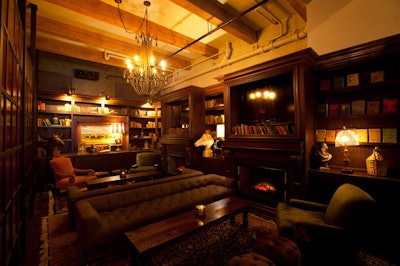 First floor Fire Place Lounge, holds parties of as many as 35