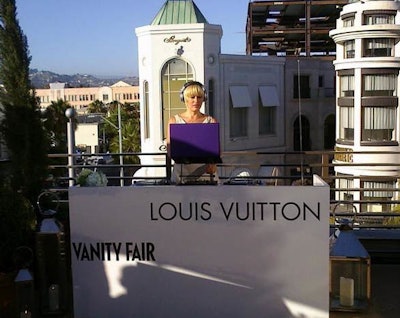 On the roof at Louis Vuitton store in Beverly Hills