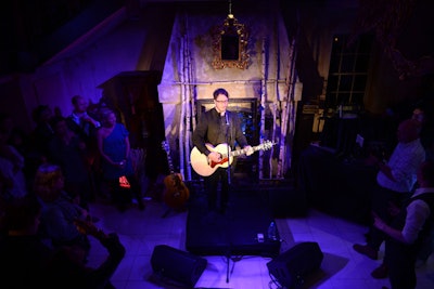 Amos Lee performs as part of the nighttime entertainment at Grey Goose's activation.