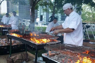 Chefs fired up the grills for the evening's competition.