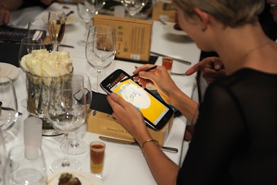Each dinner guest received a Samsung Galaxy Note 8.0 tablet.