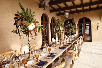 Riviera Tables with Mixed Seating Chris and Kristen Photography